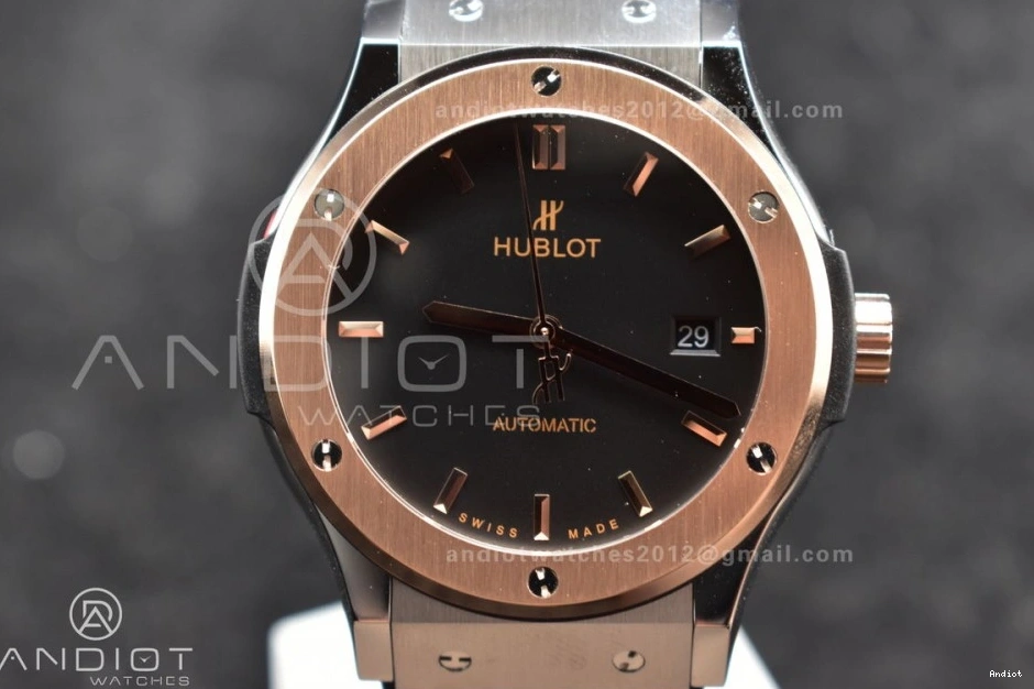 Best Dial Gummy Fusion Black 1:1 45mm RG Classic on Black HBF Strap A2892 Edition 0320